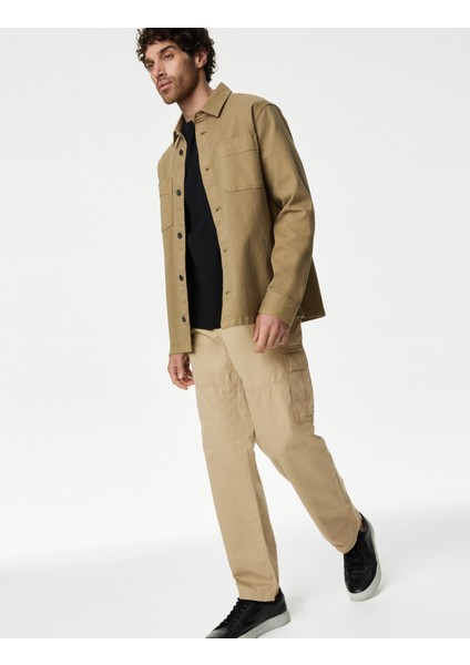 Saf Pamuklu Loose Fit Kargo Pantolon modelleri