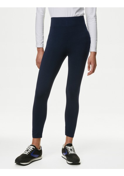 Skinny Fit Yüksek Bel Crop Tayt