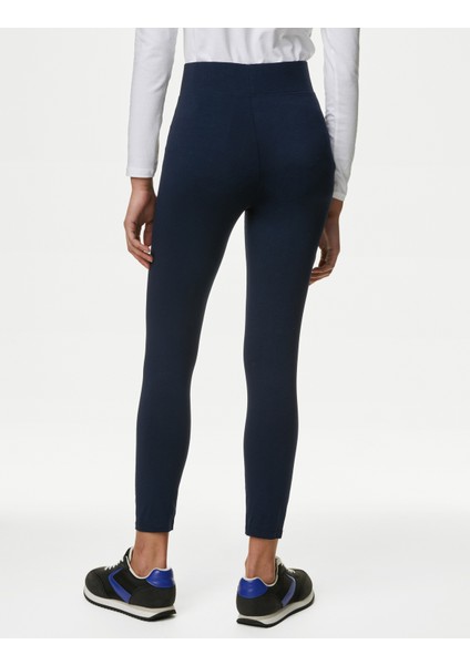 Skinny Fit Yüksek Bel Crop Tayt