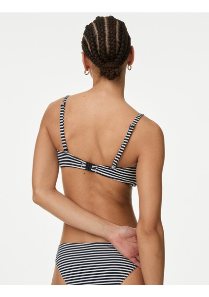 Çizgili Bandeau Bikini Üstü