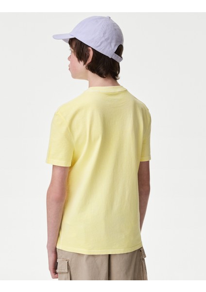 Saf Pamuklu Kısa Kollu T-Shirt