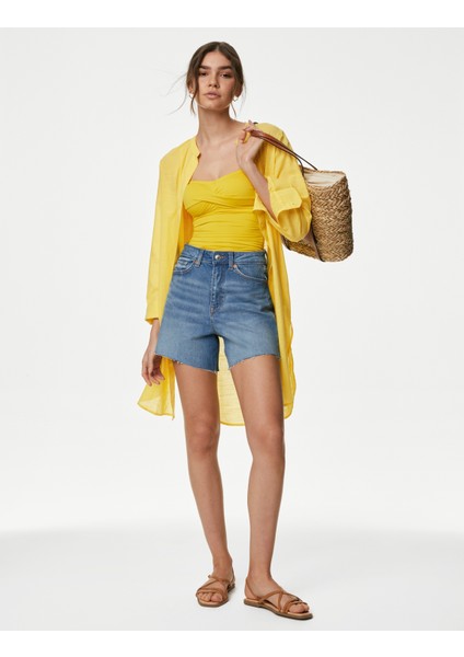 Saf Pamuklu Regular Fit Plaj Gömleği