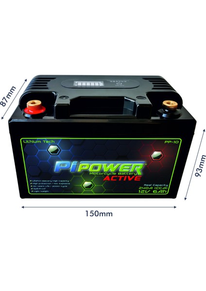 Active 12V 6AH Lithium Lifepo4 Lityum Motosiklet Aküsü