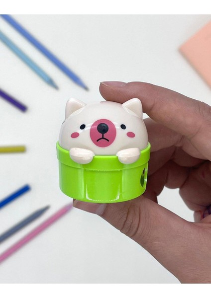 Yeşil Sevimli Kedi Kalemtraş modelleri