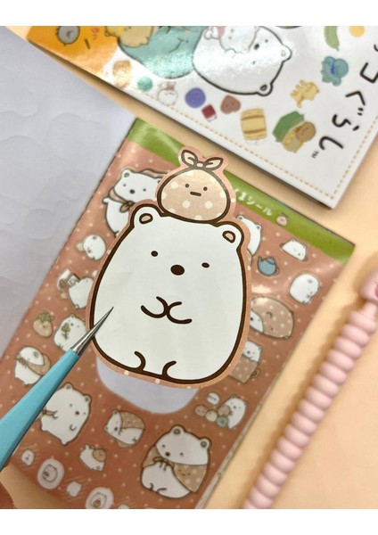 Sarı Defter Sumikko Gurashi  Sticker /  Bullet Journal / Defter Süsleme / Çıkartma