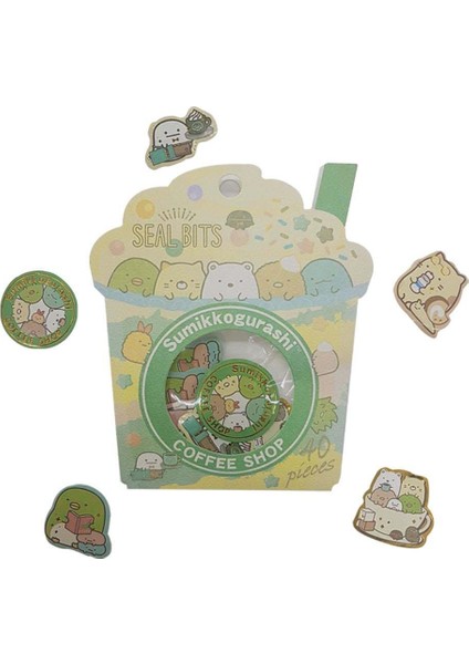 Yeşil/Kahverengi Sevimli Sumikko Gurashi Sticker Paket - Bullet Journal - Defter Süsleme - Çıkartma