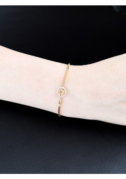 Altın Sıralı Kalp Bileklik