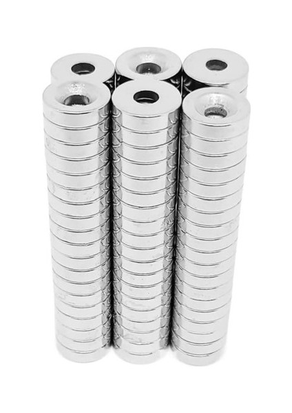 Havşa Delikli Çok Güçlü Neodyum Mıknatıs Magnet 10X3 mm -D8/D4MM Delik Çapı