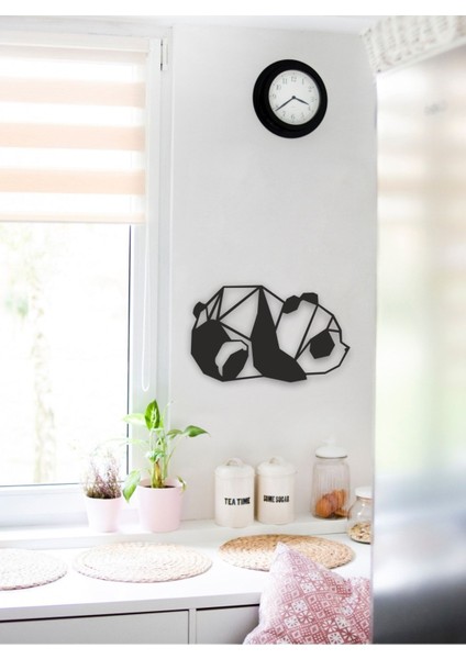 Yavru Panda Geometrik Tablo Ahşap Mdf Lazer Kesim