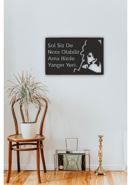 Yıldız Tilbe Sol Sizde Nota Olabilir Bizde Yangın Yeri Mdf Tablo