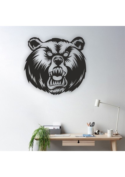 Vahşi Ayı Parça Tablo Ahşap Mdf Lazer Kesim