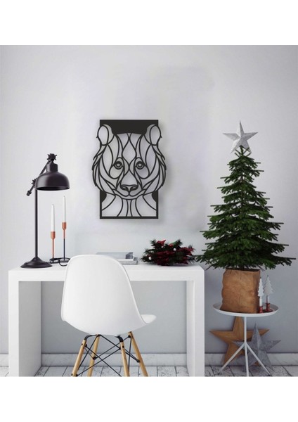 Yaban Ayısı Geometrik Tablo Ahşap Mdf Lazer Kesim
