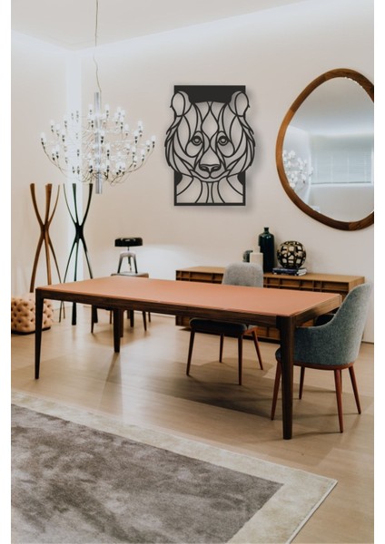 Yaban Ayısı Geometrik Tablo Ahşap Mdf Lazer Kesim