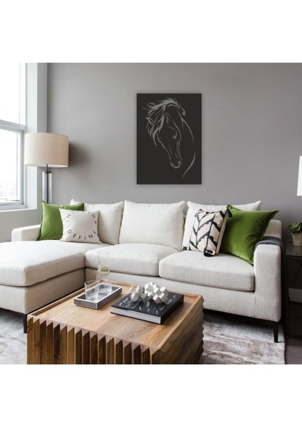 Horse Silüet Tablo Ahşap Mdf Lazer Kesim