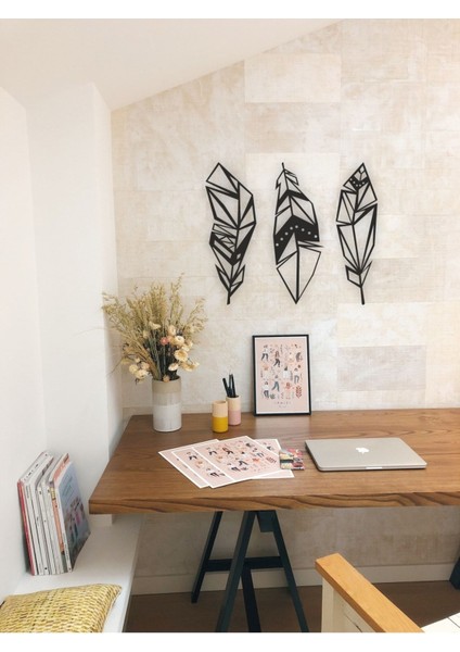 Tüy Geometrik Tablo Ahşap Mdf Lazer Kesim