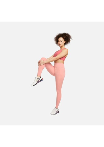 One Luxe Mid-Rise Training Pink Tayt Kadın Antrenman Pembe Spor Tayt AT3098 606