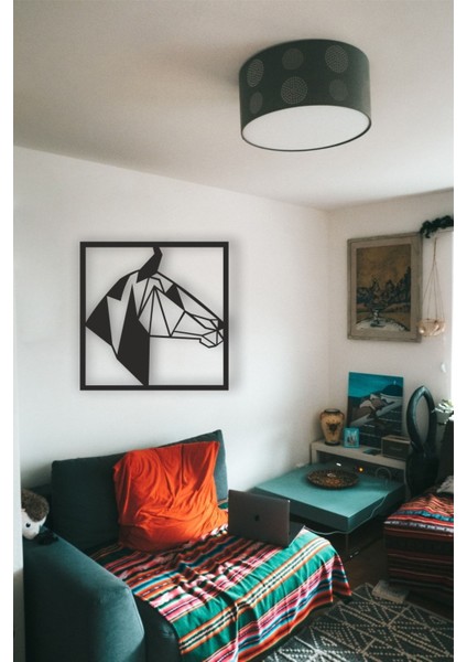 At Horse Geometrik Tablo Ahşap Mdf Lazer Kesim