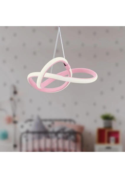 Bonna Modern Tekli Pembe Sarkıt LED Beyaz Power Ledli Salon Mutfak Oda Hol Ledli Avize