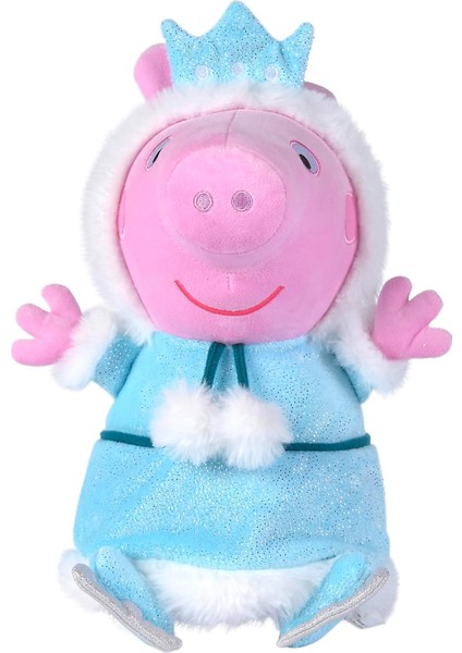 109261501, Buz Patencisi Rolünde Peppa Pig, Kumaş Malzeme, Peluş Tasarım, 28 cm