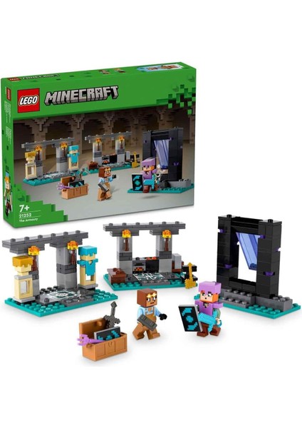 Minecraft Cephanelik 21252-7 Yaş ve Üzeri Macera Oyunları Seven Çocuklar Için 2 Adet LEGO Minecraft Figürü Içeren Yaratıcı Oyuncak Yapım Seti (203 Parça)