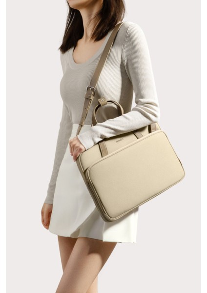 Düz Versatile A12 13.5 - 14.4 Inç Haki Laptop Notebook Çantası - A12D3K1 Haki Günlük Suya Dayanıklı