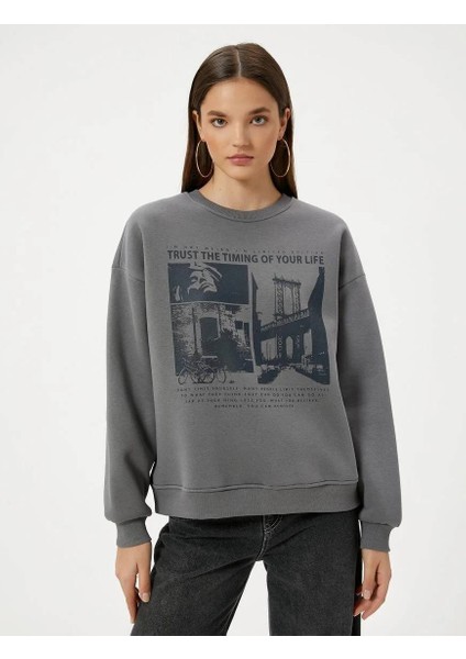 5WAL10010IK Koton Kadın Sweat Gri modelleri