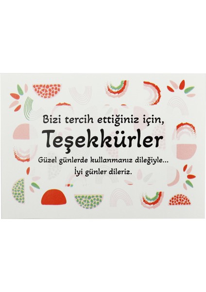 10 X 14 Cm Özel Baskılı Teşekkür Kartı 10 Adet