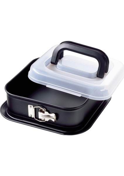 Metal Bake&take Kelepçeli Kapaklı Kek Kalıbı 24X24CM Standart 1 Parça Beyaz