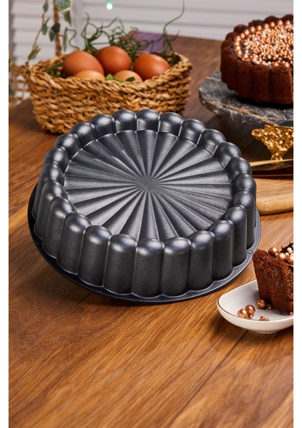 Standart Granit Döküm Tart Kalıbı Gri 26 cm Döküm 26CM Gri 1 Parça