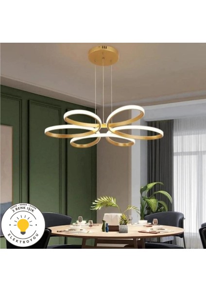 Nipul Eskitme Sarkıt Modern Ultra Süper 3 Renk Işıklı Ledli Avize