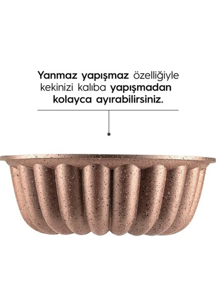 1 Parça Açelya Alümünyum Döküm 26 cm Kek Kalıbı Tart Altın Döküm