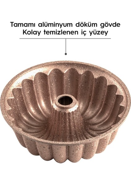 1 Parça Açelya Alümünyum Döküm 26 cm Kek Kalıbı Tart Altın Döküm