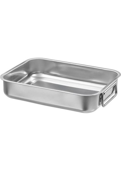 Metalik Koncıs Fırın Kabı Paslanmaz Çelik 26X20 cm - Yemek Pasta Kek Pişirme Paslanmaz Çelik 20 x 2