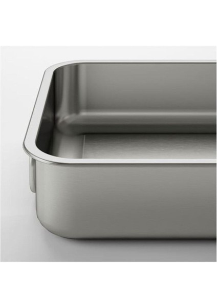 Metalik Koncıs Fırın Kabı Paslanmaz Çelik 26X20 cm - Yemek Pasta Kek Pişirme Paslanmaz Çelik 20 x 2 modelleri
