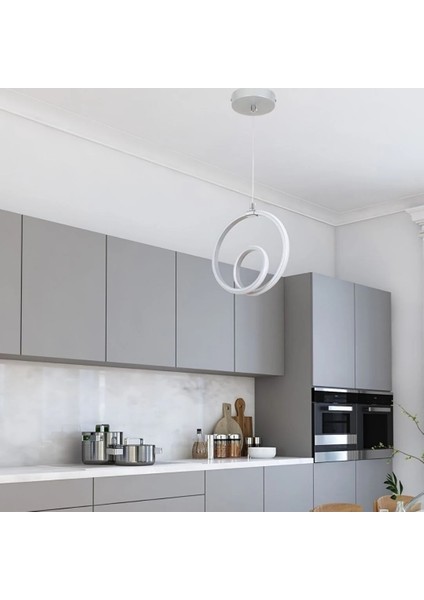 Orjin Beyaz Tekli Sarkıt LED Beyaz Işık Ultra Ledli Salon Mutfak Oda Hol Ledli Avize
