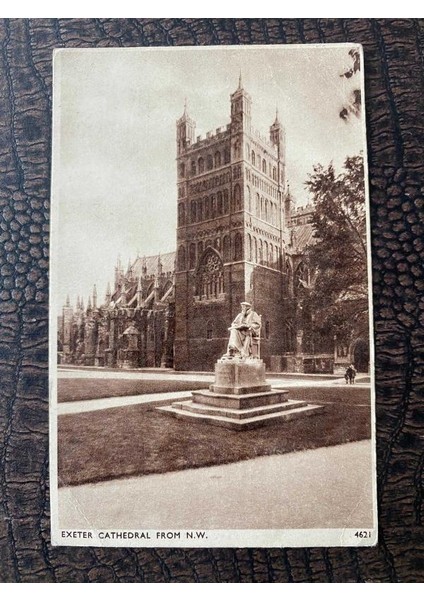 1950'LI Yıllarından Ingiltere E.a. Sweetman And Sons Kartpostal &quot;exeter Cathedral From N.w.&quot;