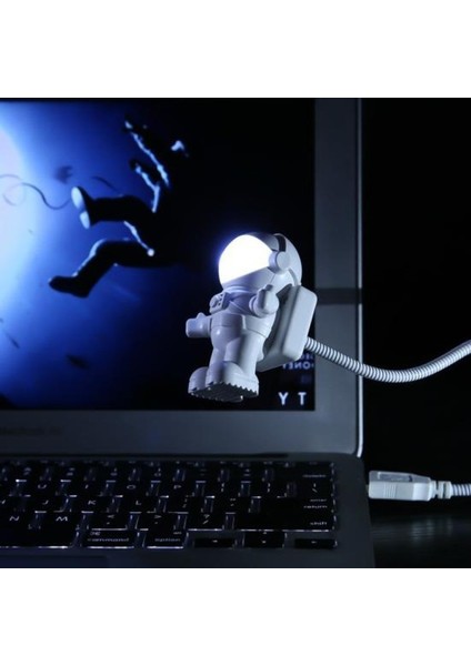 Astronot Lamba LED USB Gece Lambası Klavye Işığı Kitap Okuma Işığı Beyaz 1 Adet fırsatları