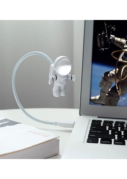 Astronot Gece Lambası Masa Lambası Usb' Li LED Aydınlatma Beyaz 1 Adet