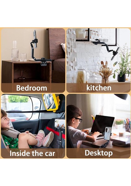 Main Shop Araç Telefon Tutacağı, 360 Dönebilen Dikiz Aynası/masa/mutfak Araba Montajı, Ayarlanabilir Kollu