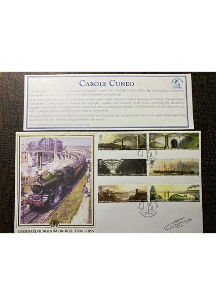 Ingiltere Köprü Mimarı Isambard Kingdom Brunel Tren Köprüleri Temalı 2006 Limitli, Islak Imzalı, Tam Seri Pullu Buckingham Zarf Limited No: 279/350