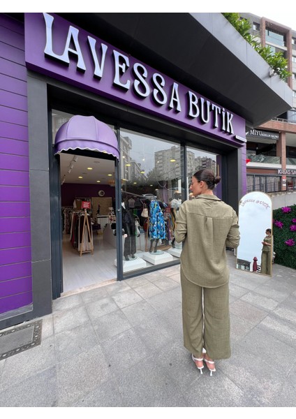Geniş Paça Ikili Takım- Yeşil Renk indirimleri