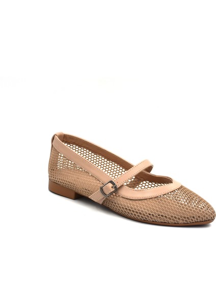 (Pine Cone) Düz Atkılı Fileli Günlük Rahat Kadın Babet Nut modelleri