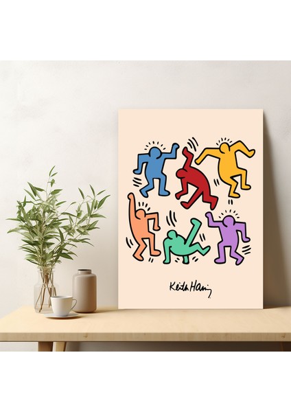 Pop Art Keith Haring Sanatsal Tablo Salon Duvar Dekorasyonu Oda Dekorasyonu Duvar Tablosu