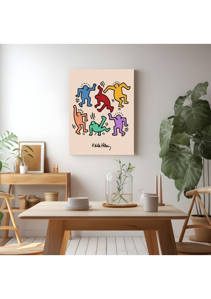 Pop Art Keith Haring Sanatsal Tablo Salon Duvar Dekorasyonu Oda Dekorasyonu Duvar Tablosu