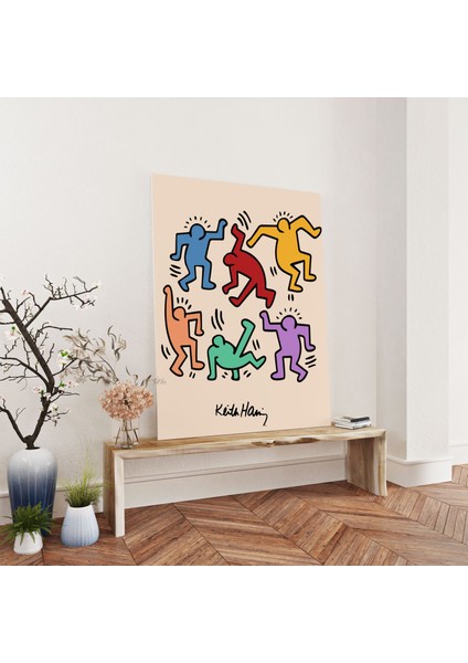 Pop Art Keith Haring Sanatsal Tablo Salon Duvar Dekorasyonu Oda Dekorasyonu Duvar Tablosu