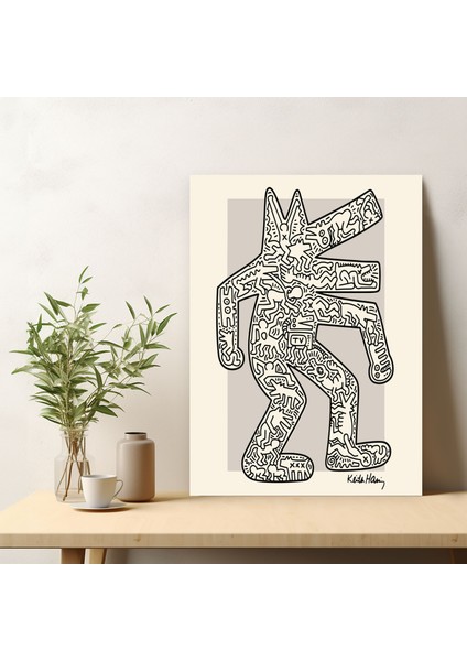 Modern Sanatsal Tablo Keith Haring Duvar Dekorasyonu Kanvas Tablo Salon Dekorasyonu