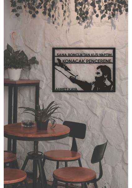 Ahmet Kaya Sana Boncuktan Kuş Yaptım Mdf Tablo