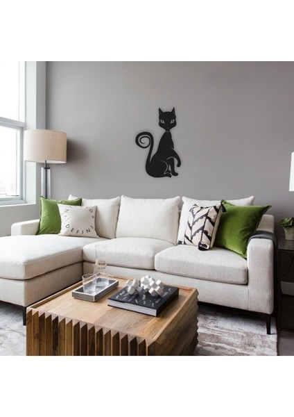 Şekil Kedi Ahşap Mdf Lazer Kesim Tablo