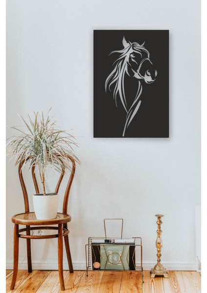 At Horse Silüet Tablo Ahşap Mdf Lazer Kesim Tablo