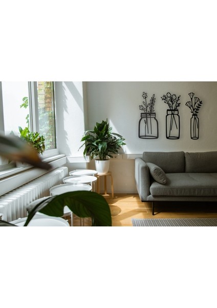 Vazo Çiçek Dekor Tablo Mdf Lazer Kesim